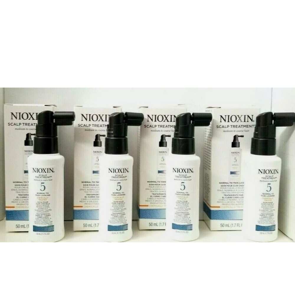 4 pk NIOXIN 5 SCALP TREATMENT CHEMICALLY TREATED MEDIUM TO COARSE HAIR 1.7oz BOX